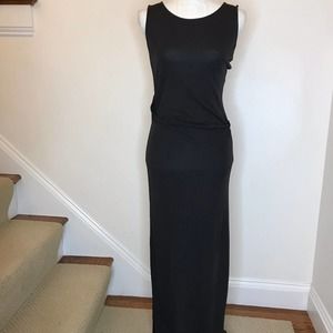 ST. EMILE Charcoal Fitted Full Length Maxi Dress Size Small